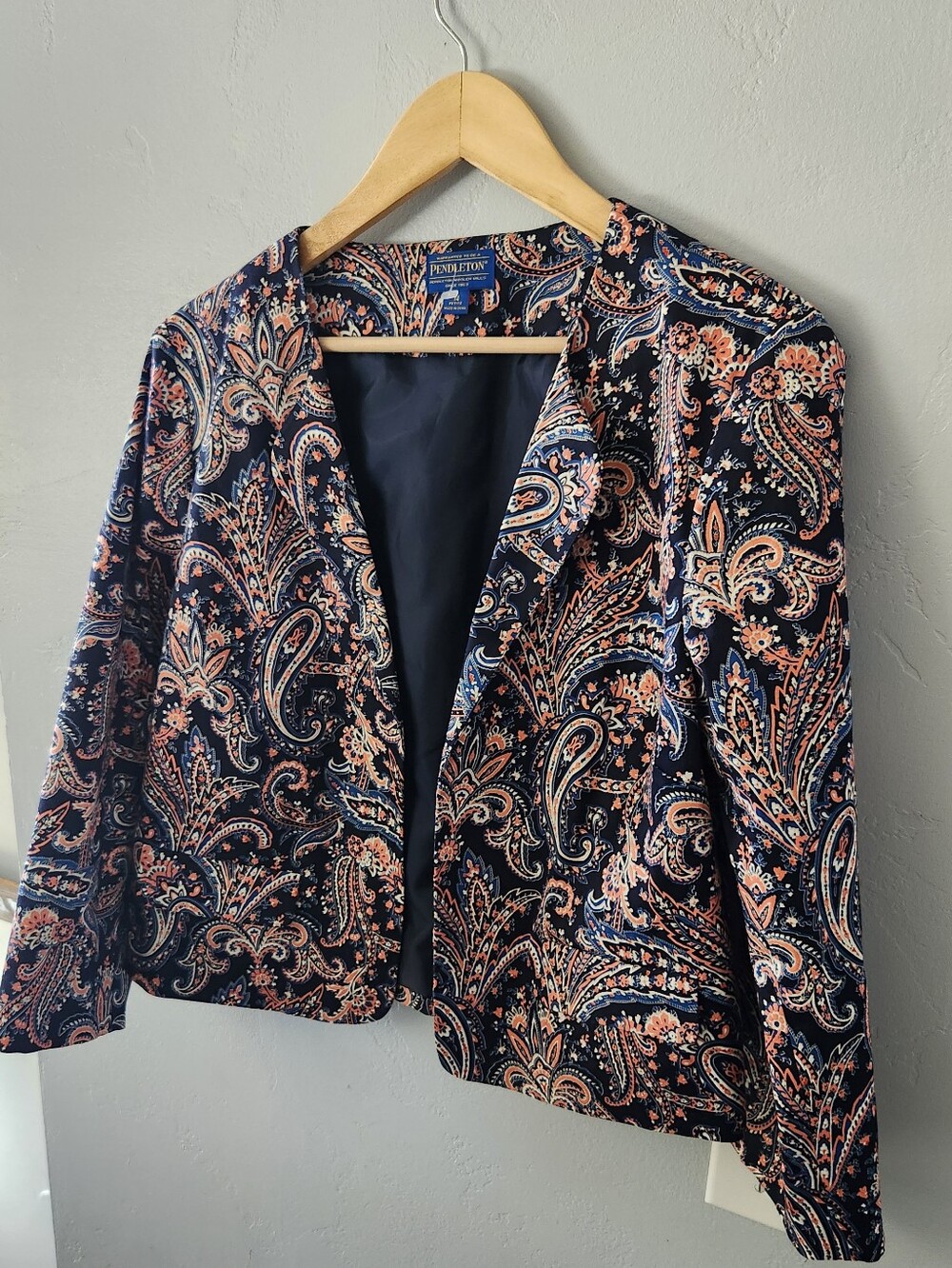 Pendleton Paisley Open Front Blazer Women's 14P